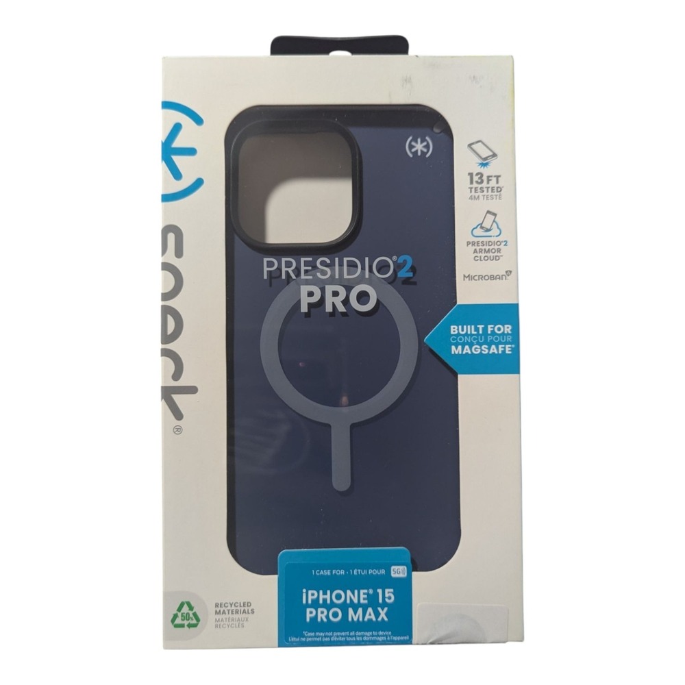 Q4. Speck Presidio2 Pro with‎ MagSafe Case For iPhone 15 Pro Max - Blue